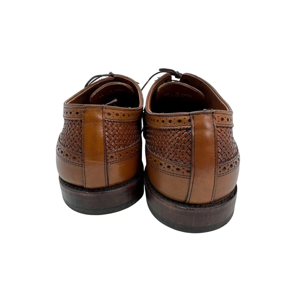 Allen Edmonds Leiden Weave Wingtip Bluchers Brown Leather Dress Shoes 14 1996